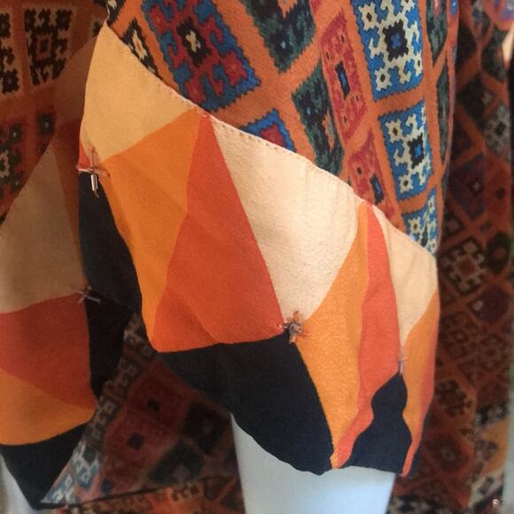 Anthropologie Tanvi Kedia "Sumana" Tunic Orange Beaded Short Sleeve Dress XS - Picture 7 of 10